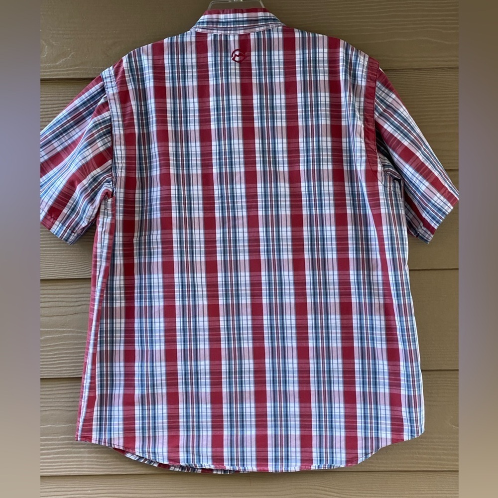 Magellan Outdoors Men's Fish Gear Classic Fit Cotton Blend Madras Vented Size L - Picture 5 of 12